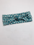 Blue Cream Dots Headband