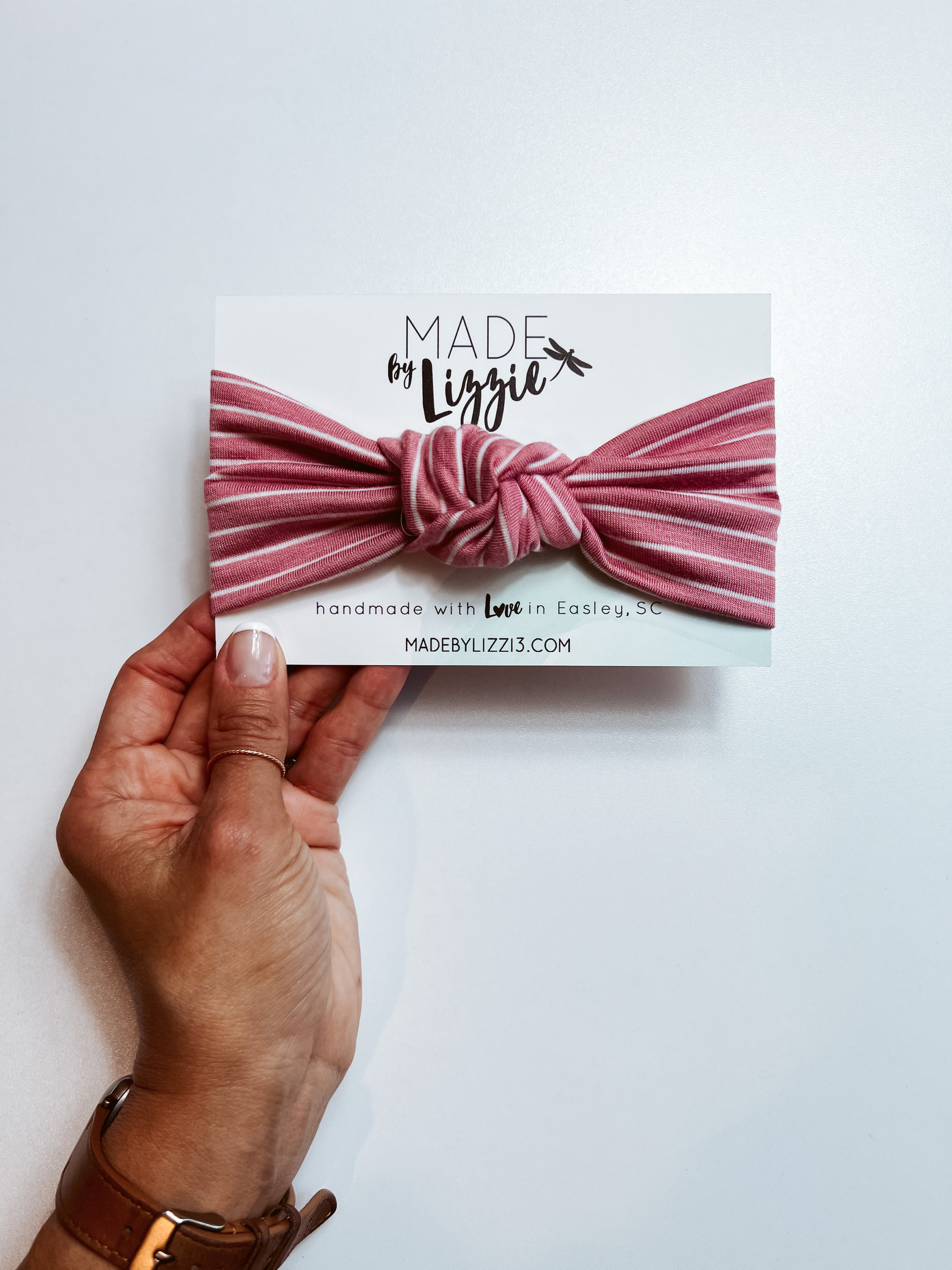 Rose + Stripes Knotted headband