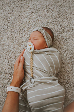 Taupe Stripes Swaddle