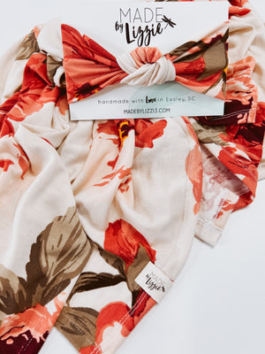 Mauve Floral Swaddle Set