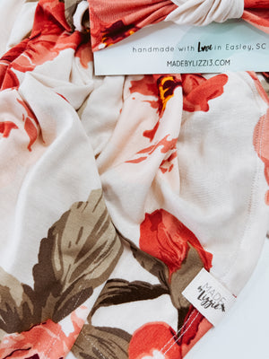 Mauve Floral Swaddle Set