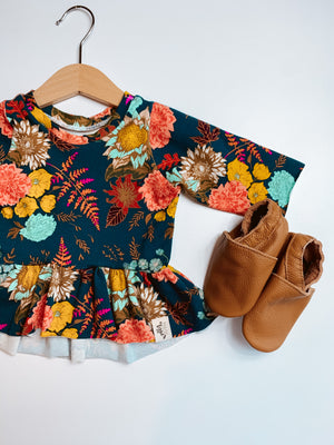 Fall Vibes 3/4 Sleeves Peplum