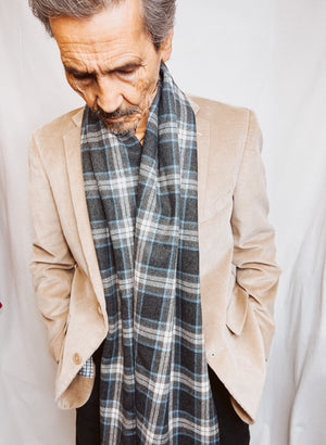 Gray Plaid Scarf