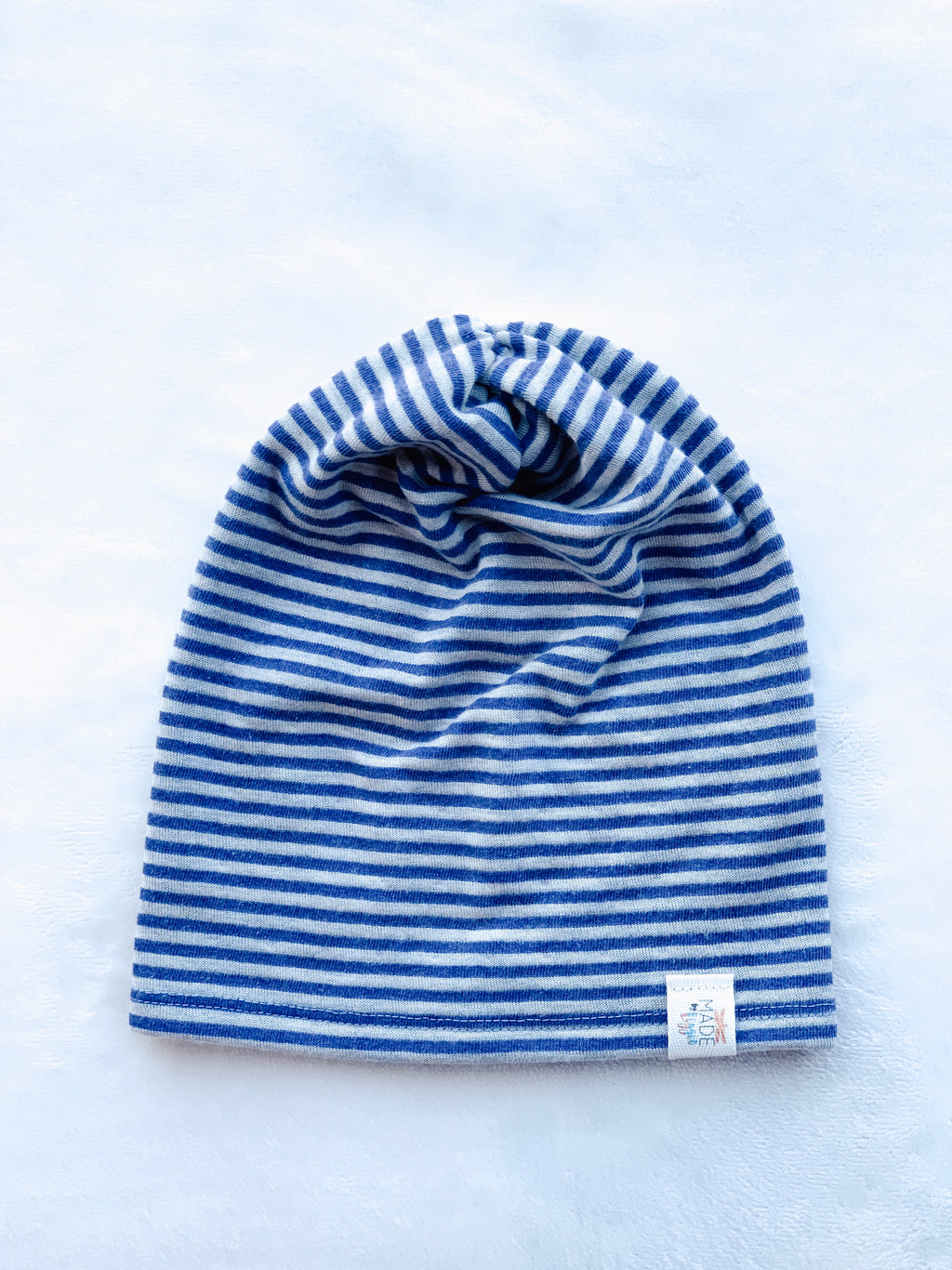 Blue Stripes Slouch Beanie