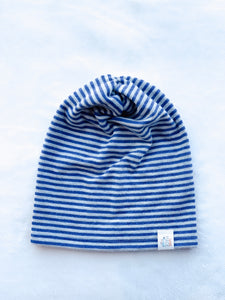 Blue Stripes Slouch Beanie