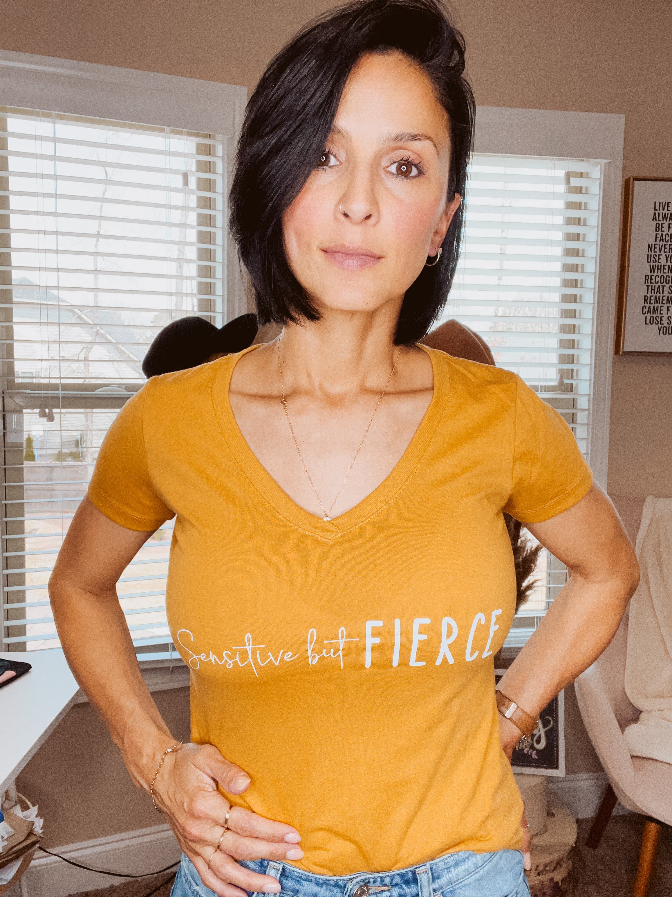 Sensitive but FIERCE V necks