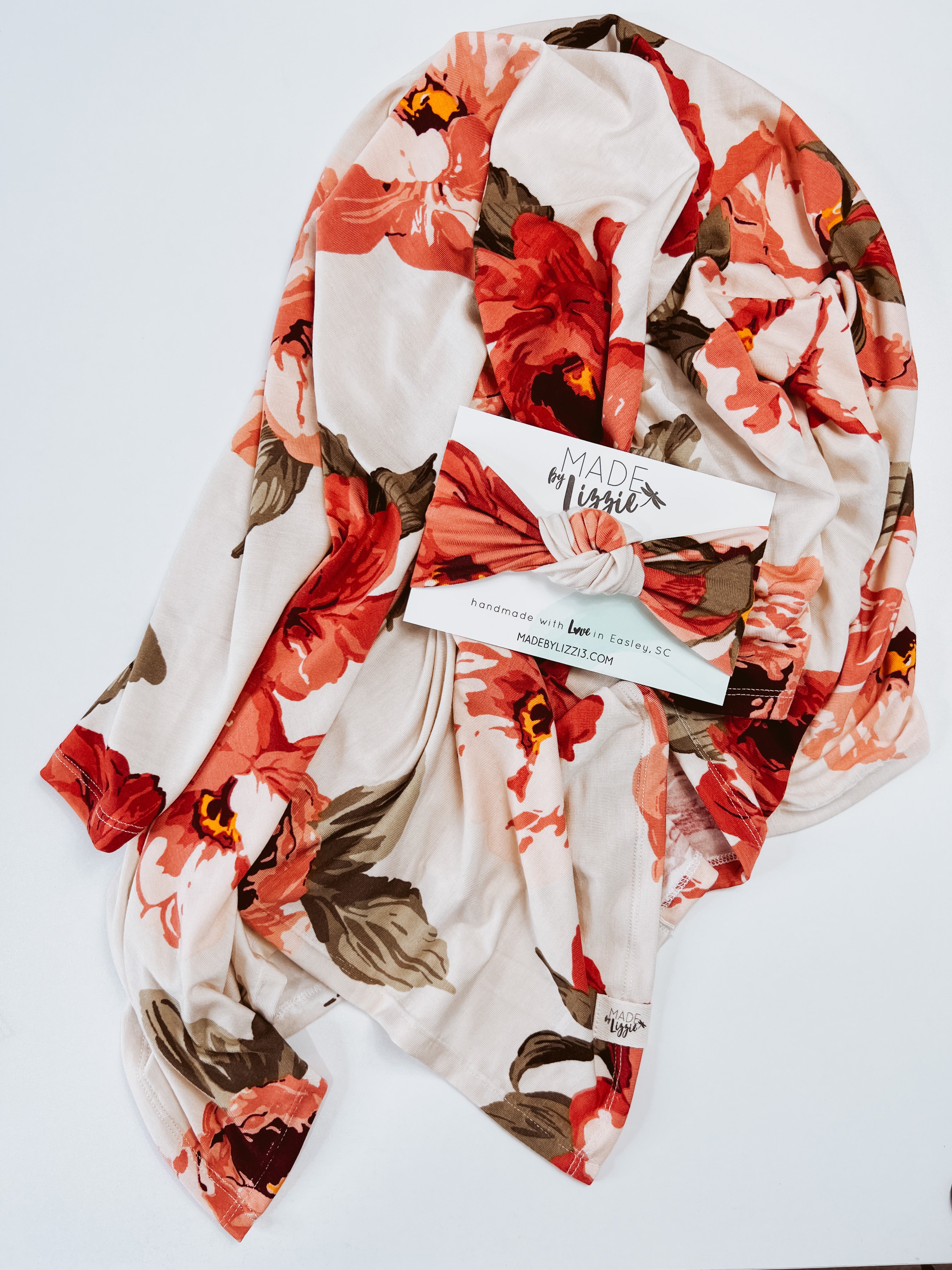 Mauve Floral Swaddle Set