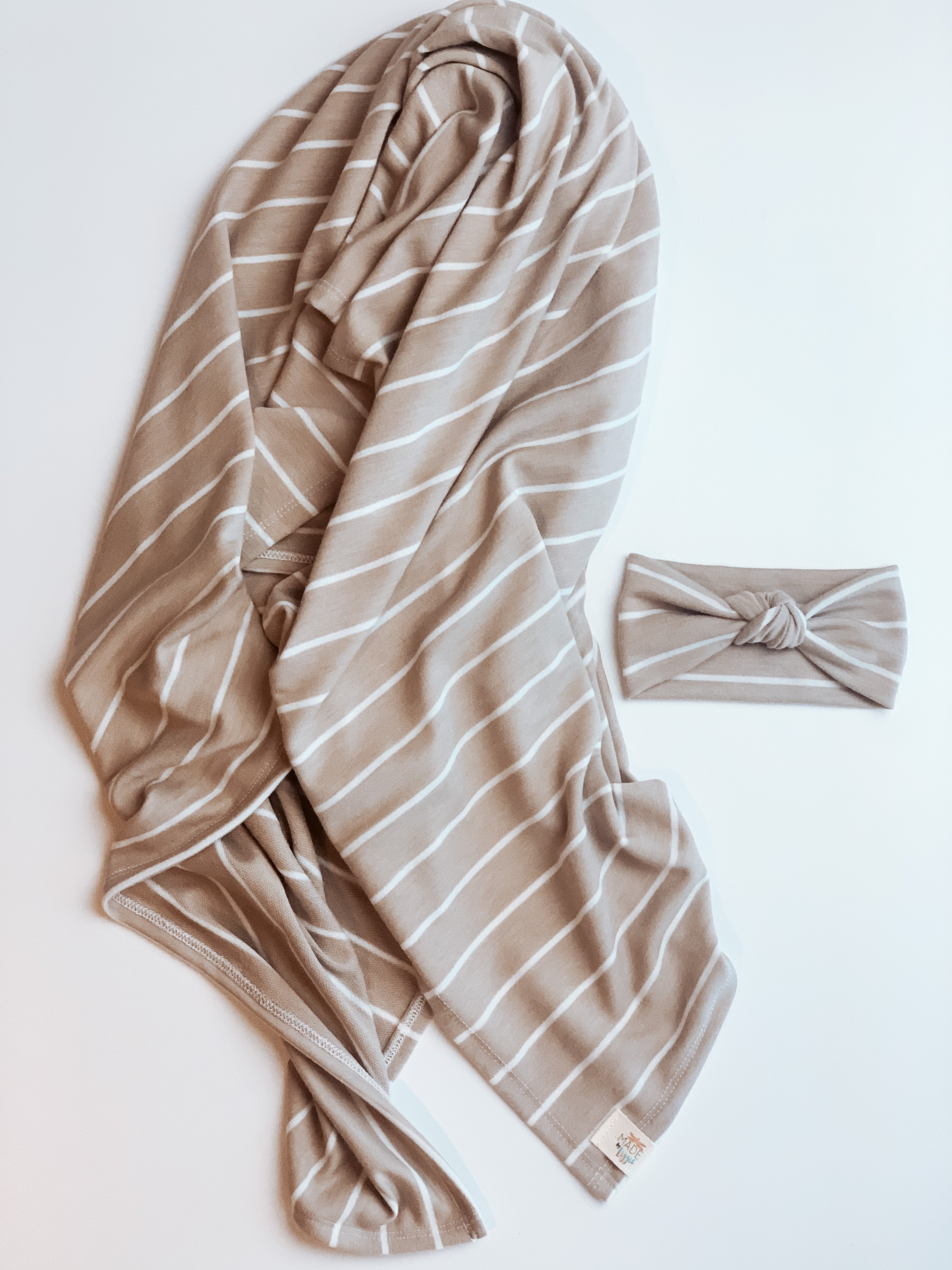 Taupe Stripes Swaddle