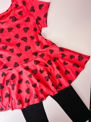 Black Hearts Peplum
