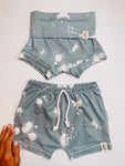 Light Blue Paint Splatter Shorts